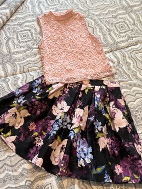 lilt Floral Print Set in Pink, Purple and Black